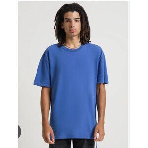 Ksubi Shirt Mens Large Cobalt Blue 4x4 Biggie SS Tee Oversized Short Sleeve